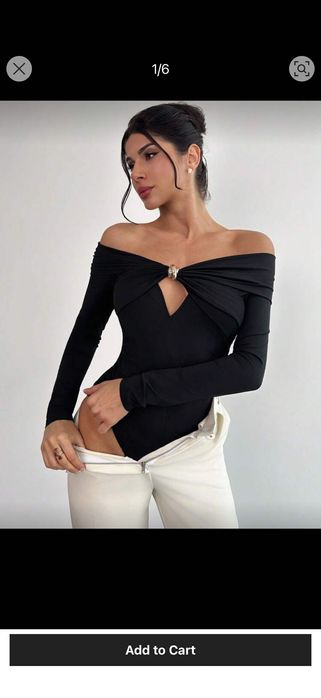 Черна блуза с дълъг ръкав