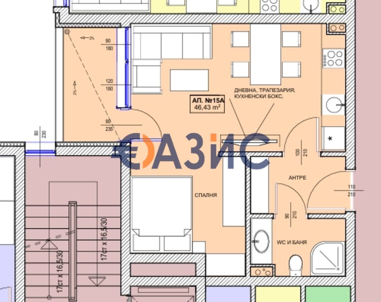 Продава се Едностаен апартамент в Поморие - 55 кв.м за 1315 €/кв.м - Снимка #10
