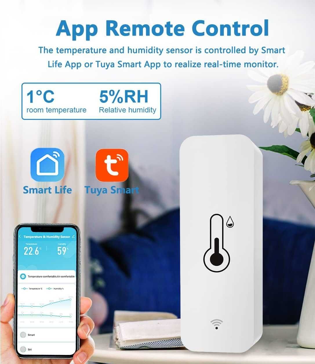 Wi-Fi интелигентен термометър, хигрометър комплект от 4бр