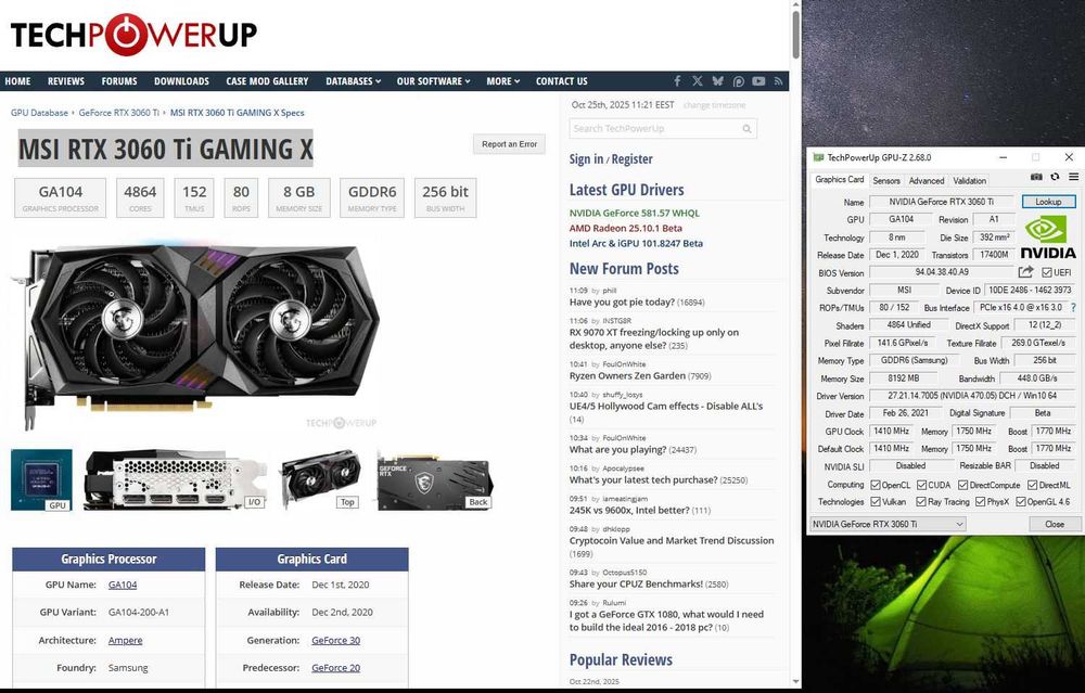 Placa video MSI RTX 3060 Ti GAMING X