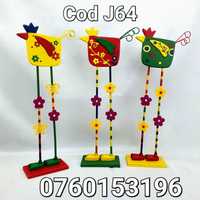 Ornamente gradina-Pasari colorate-Decoratiuni-Aranjamente din lemn-J64