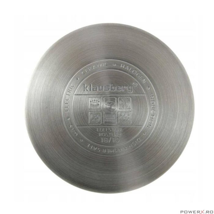 Oala din inox cu capac din sticla, 18cm 2,5litri, compatibila cu toate