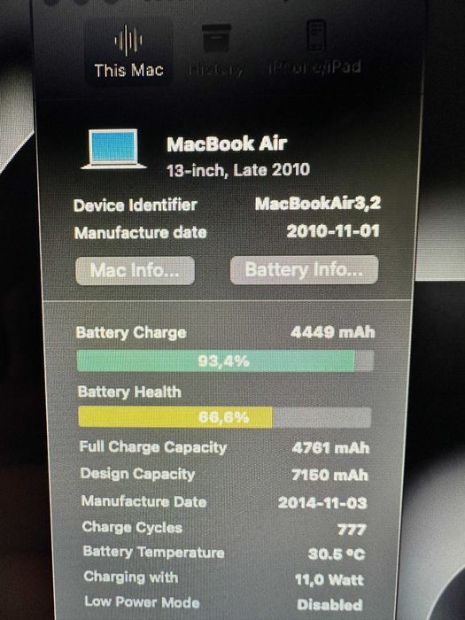 MAcBook Air 13" late2010