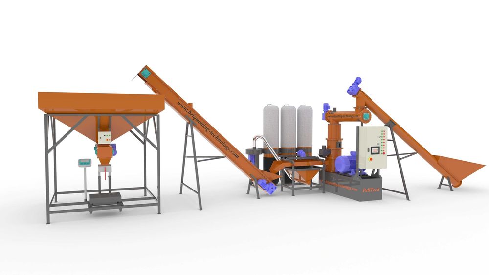 Minicomplex presa peleti rumegus paie "PellTech" model: GFD-0.7