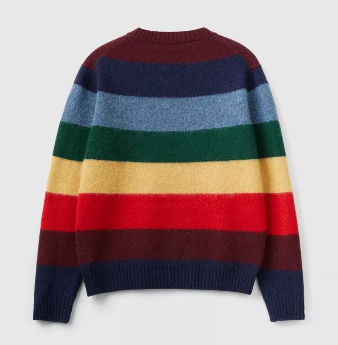 Мужской, женский свитер Benetton 52р XL 100% натуральная шерсть