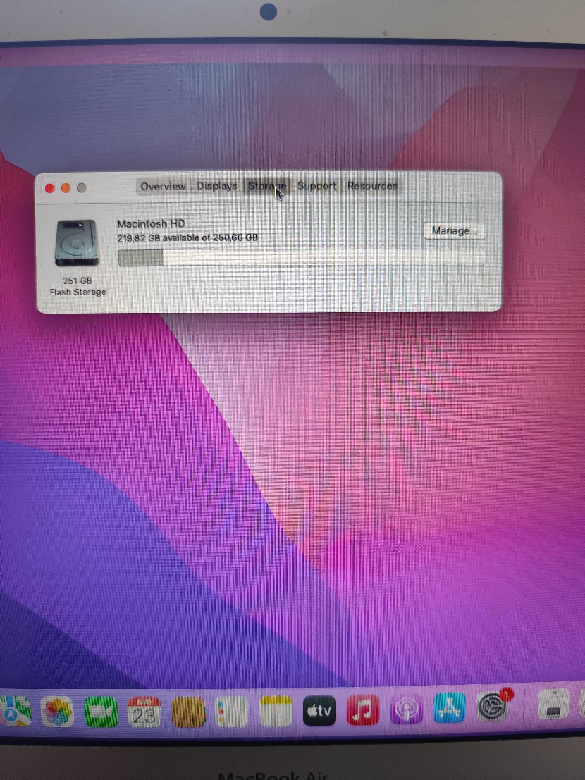 MacBook Air 13" 2017 1.8GHz 8GB RAM 256Gb SSD