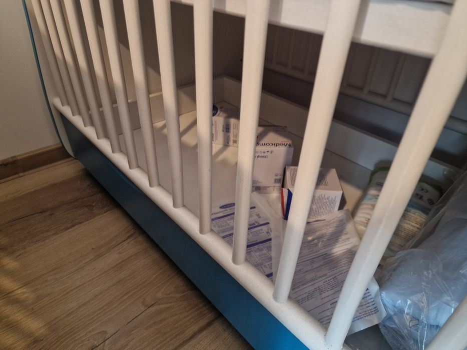 Patut pentru copii cu saltea si 2 lenjerii