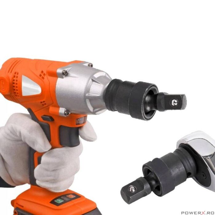 Set 3 adaptoare pentru impact cu articulatie, 75 mm 1/4", 3/8", 1/2",