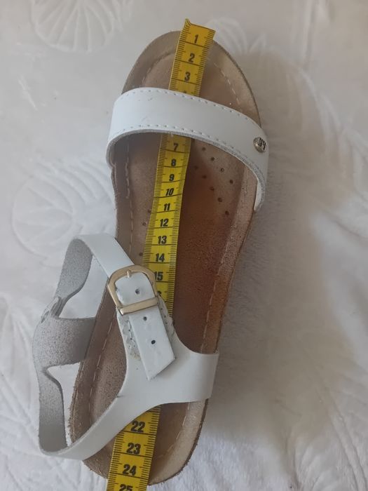 Sandale damă albe, piele, mărimea 37