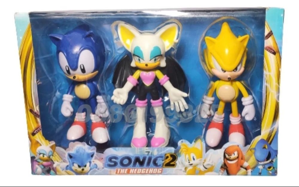 Комплект 3 броя Големи фигурки Соник Sonic 2 Фигурки за игра