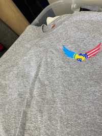 Новая футболка с флагом Америки и Казахстана