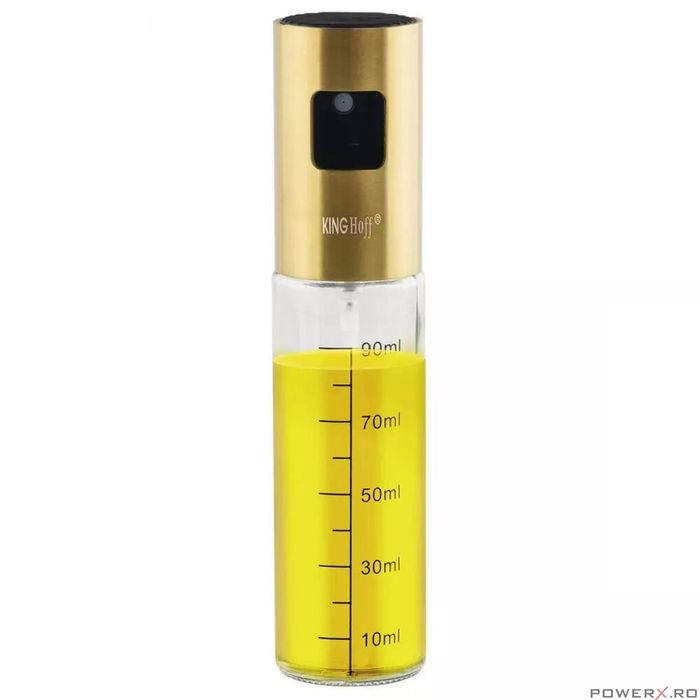 Pulverizator pentru ulei si otet, cu capac auriu, 100 ml, KINGHoff