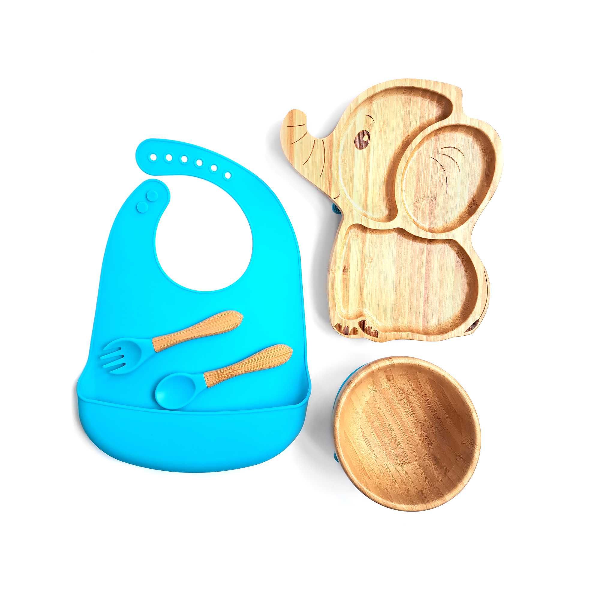 Set diversificare bambus elefant, bebelusi si copii 6+ luni