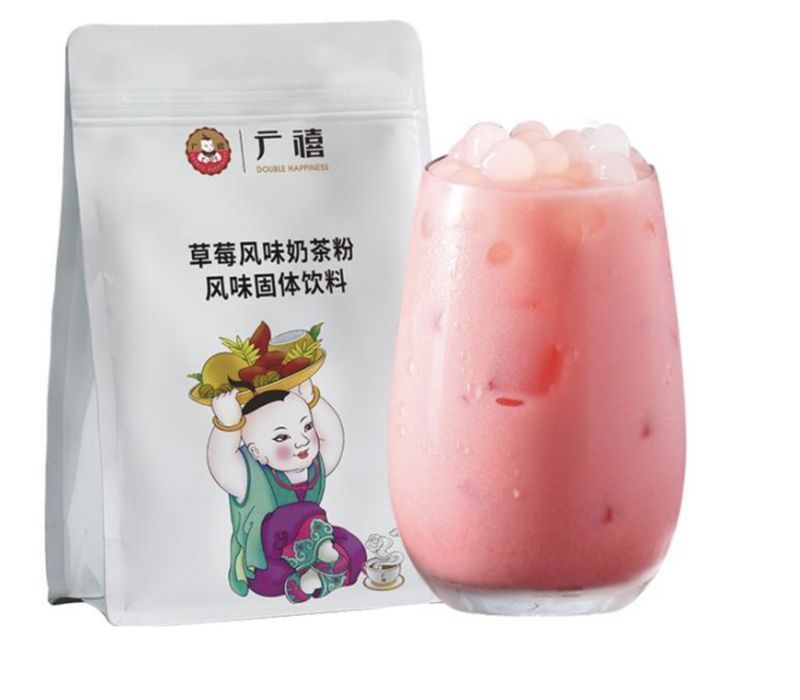 Клубничный молочный чай  для Бабл Ти , Bubble tea , шарики тапиоки