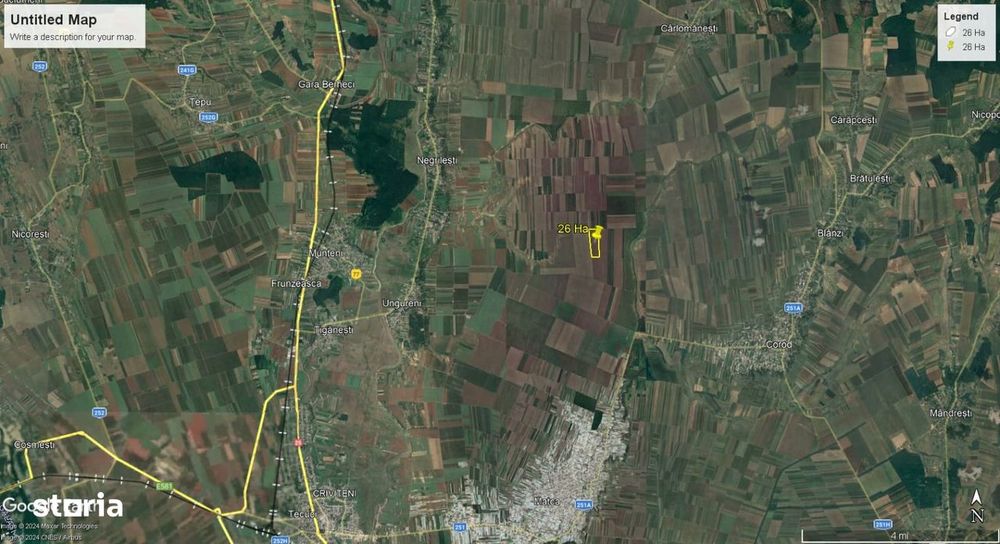 Teren extravilan de vânzare – Matca/Munteni, 26 ha