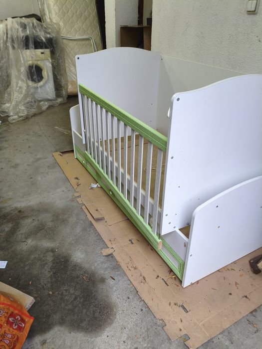 Детска дървена кошара + матрак