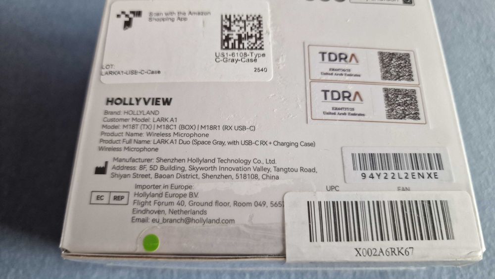 Hollyland Lark A1 Duo USB-C, Sistem microfon wireless, 2 persoane