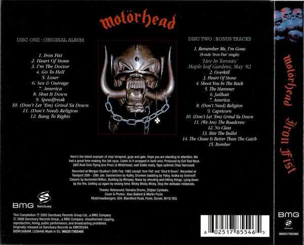 2xCD Motorhead - Iron Fist 1982 Deluxe Expanded Edition