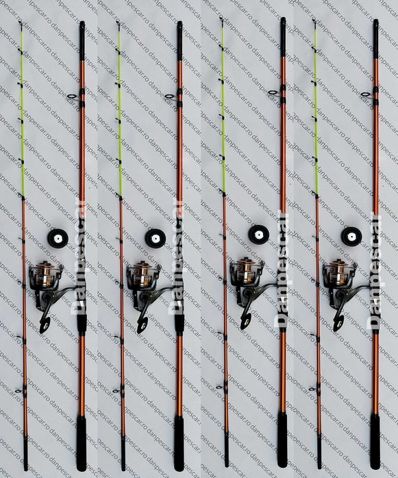 SET 4 Lansete PROFL AQUA RIVER Feeder 2,40m + 4 Mulinete FL EFB5000