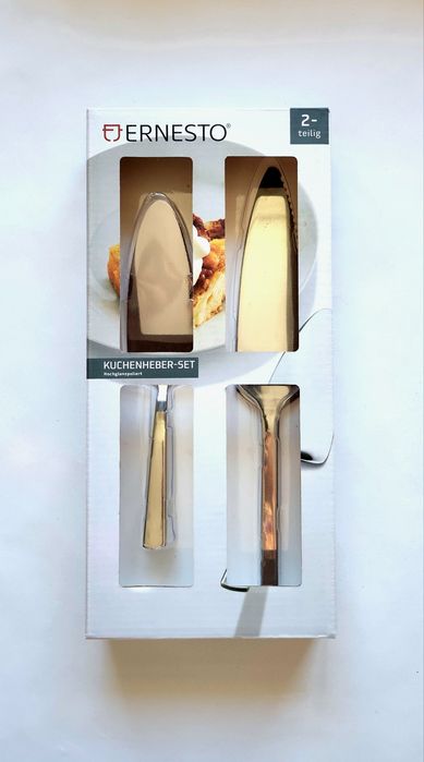 Set de taiere tort cutit si spatula din otel inoxidabil - SIGILAT
