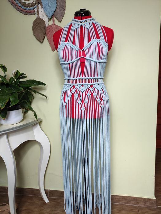 Rochie din snururi macrame, boho style, festival