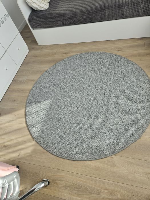 Covor rotund gri 1,5 m