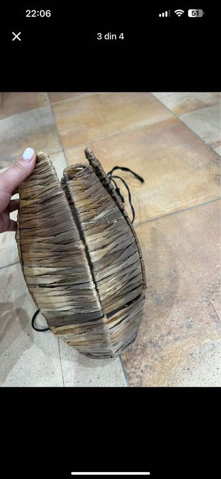 Veioză dormitor din material natural