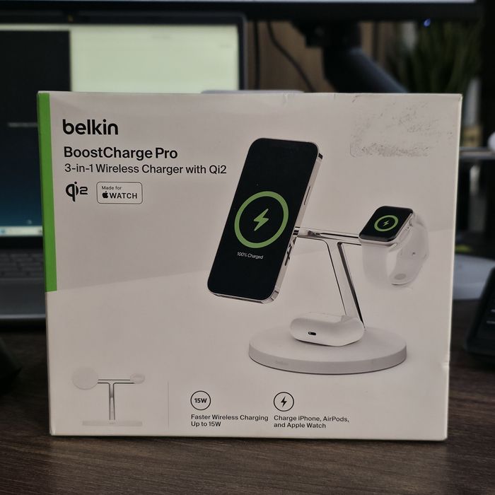 Belkin 3-in-1 Wireless Charger с MagSafe (White)