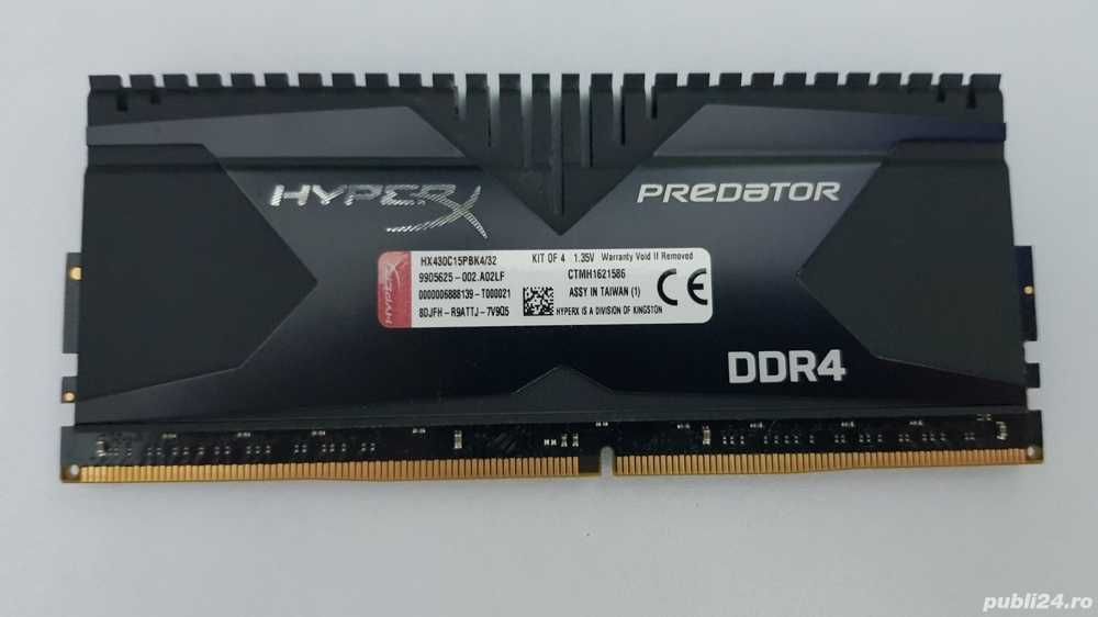 Memorie RAM HyperX Predator Black 16GB 2x8GB DDR4 3000MHz CL15