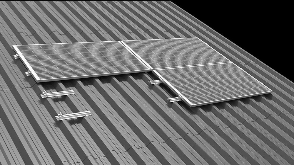 Kit structura MINI montaj 6 panouri fotovoltaice acoperis metalic