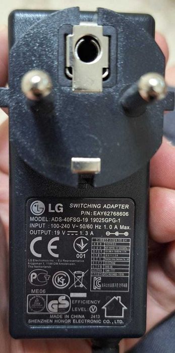 Блок питания, Адаптер для мониторов LG  Модель ADS-40FSG-19