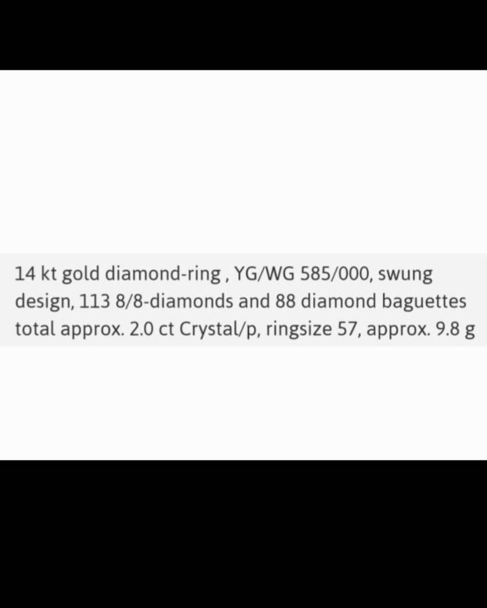 Inel superb aur 14k diamante+Baghete -2,0ct  marimea 57 greutate 10gr