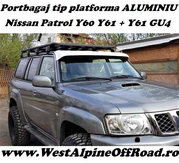 Portbagaj Nissan Patrol Y60 Y61 tip platforma 125 x 180 cm ALUMINIU