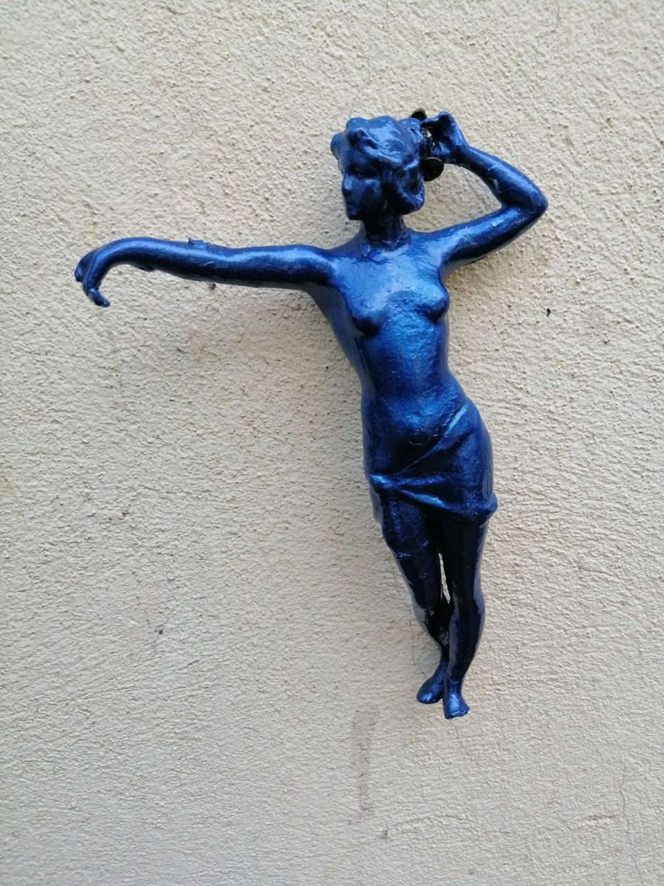 Statuie fata/, dama, din bronz /decorațiune metal  vintage