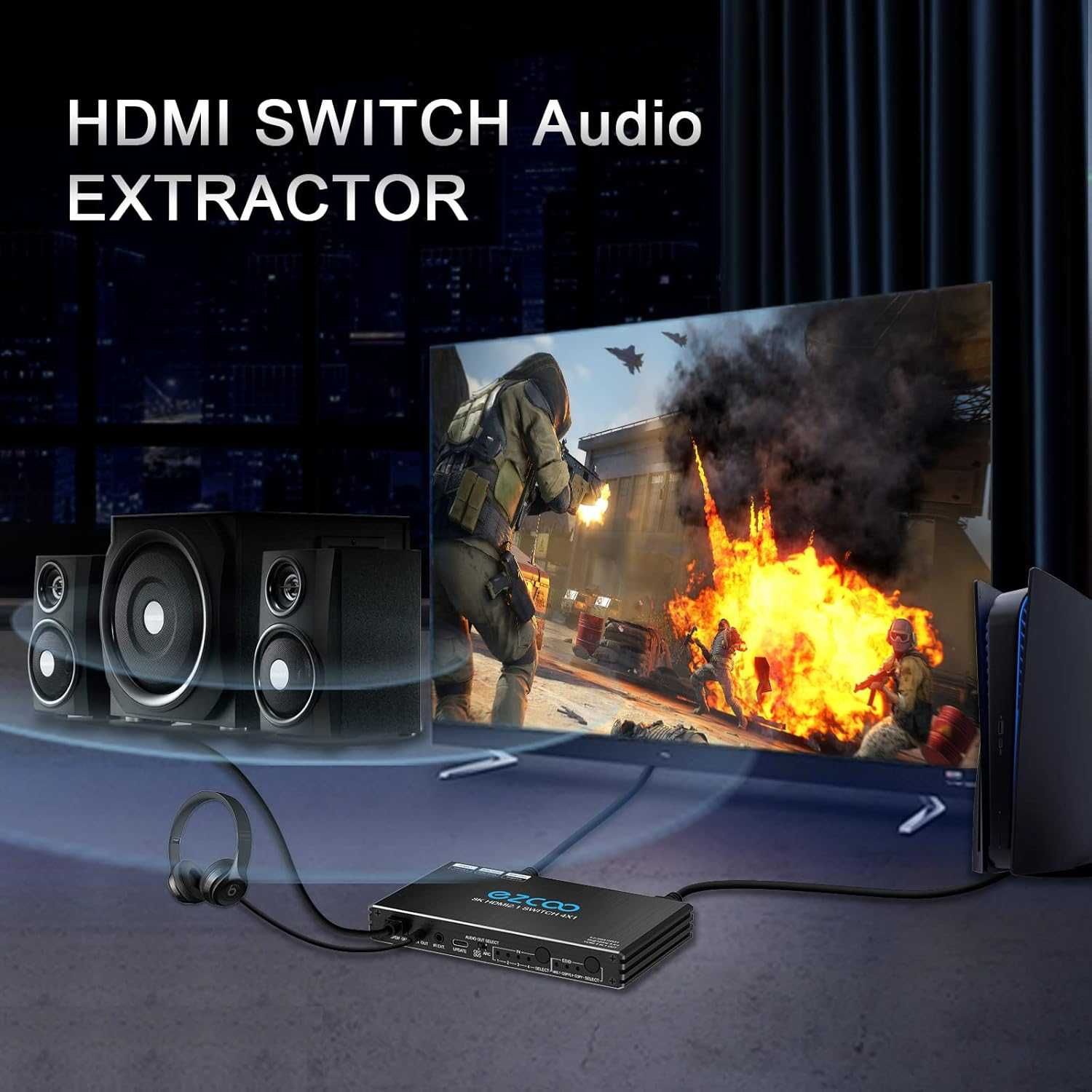8К HDMI превключвател  4 в 1