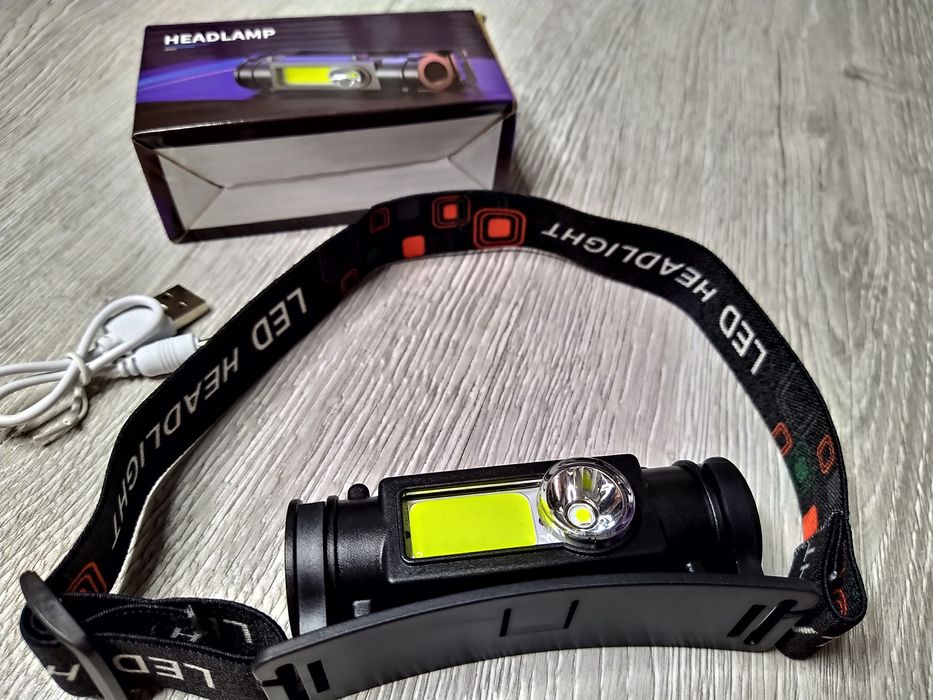 Lanternă frontală LED COB+T6 Li-ion 2500mAh IP54, Camping, Pescuit