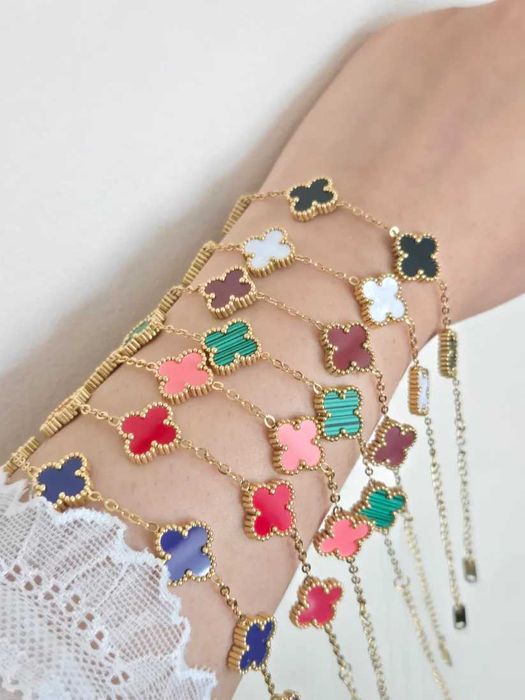 Гривна с детелини Van Cleef, Гривна Alhambra детелина от стомана