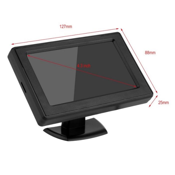 Camera video auto marsarier display oglinda monitor 4.3" suport numar