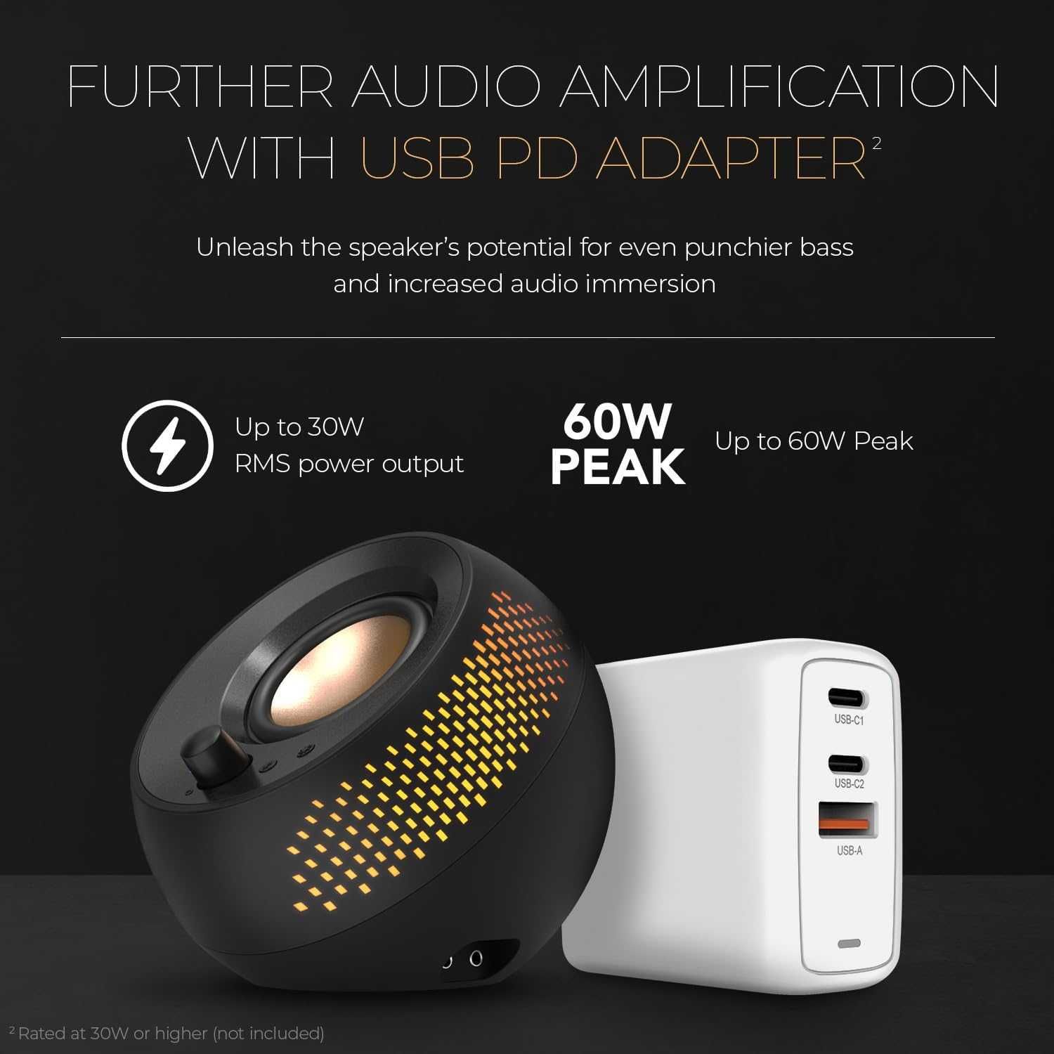 CREATIVE Pebble X Plus 2.1 USB-C високоговорители със субуфер и RGB