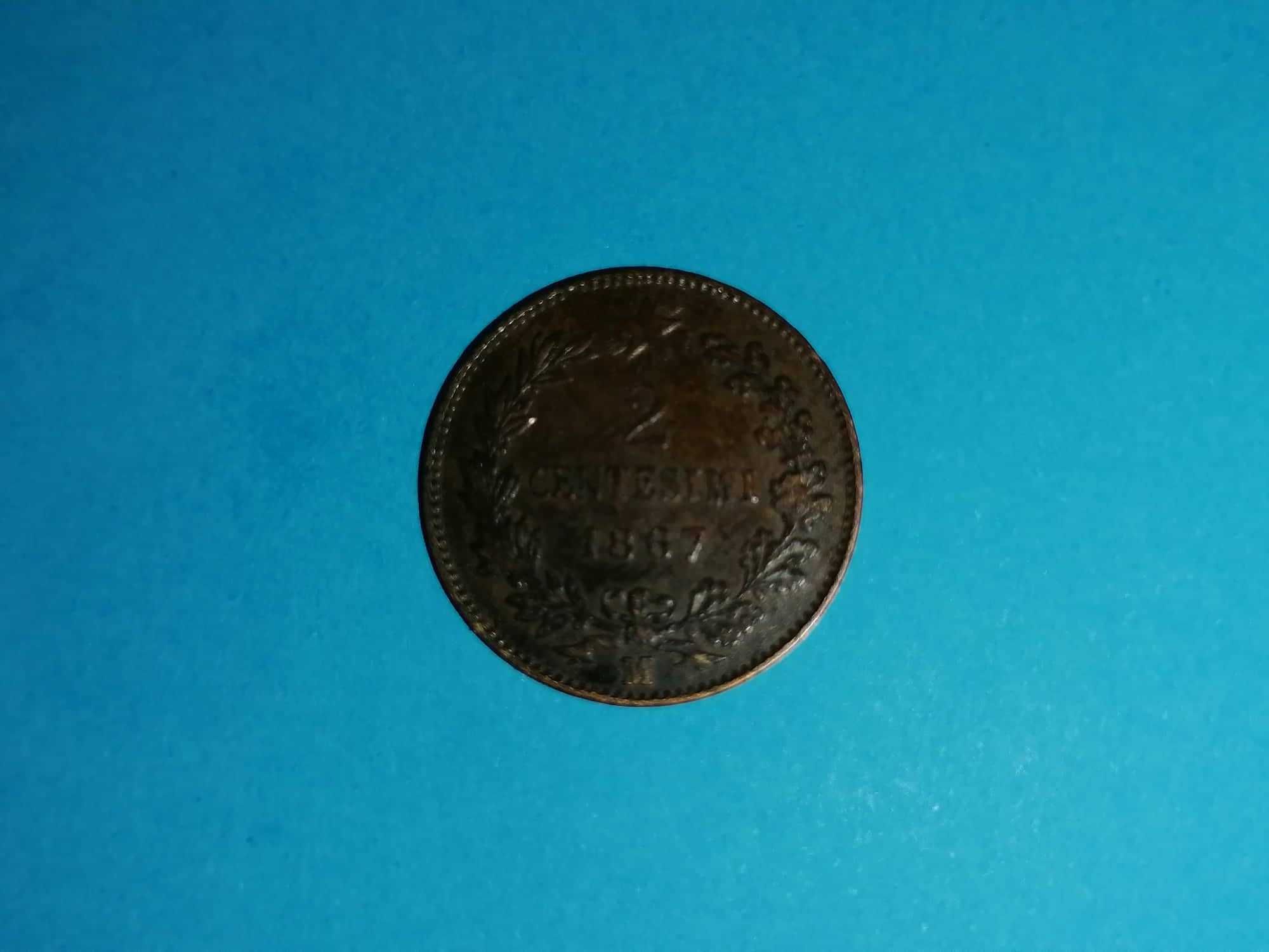 Продавам  2 сентесими -италианска стара монета от 1867г.