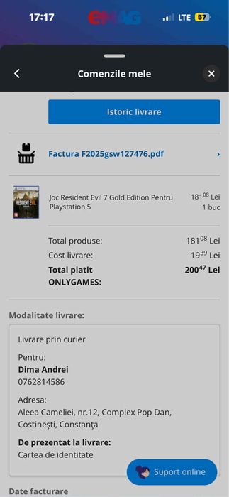 Vand PS 5 Slim 1 TB Nou