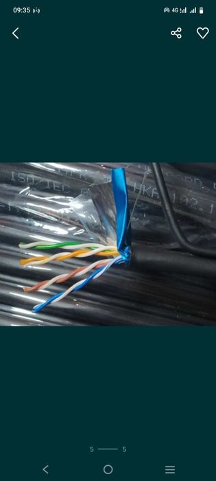 Кабель сетевой FTP  ( ФТП) UTP медный экранированный  /интернет, видео