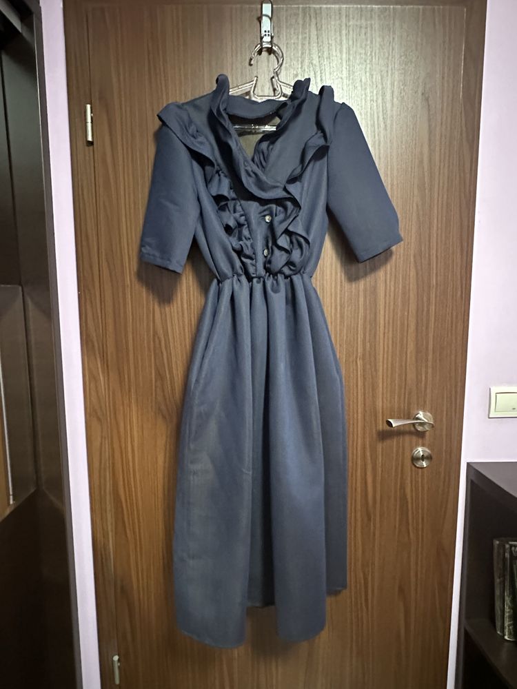 Тъмно-синя миди рокля Koshuta
