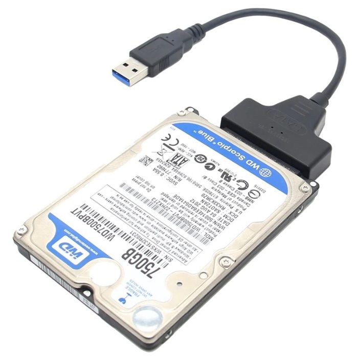 Cablu USB 3.0 și USB Type C la SATA 22 pini (7+15) HDD SSD 2.5" inch