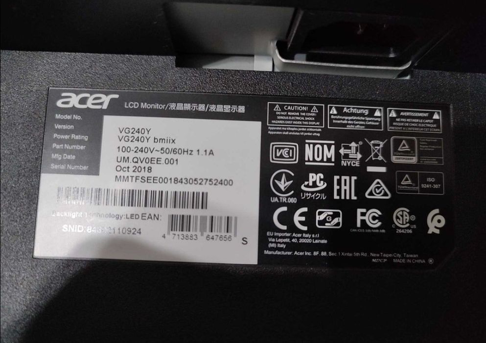 Геймърски Монитор Acer 24 инча