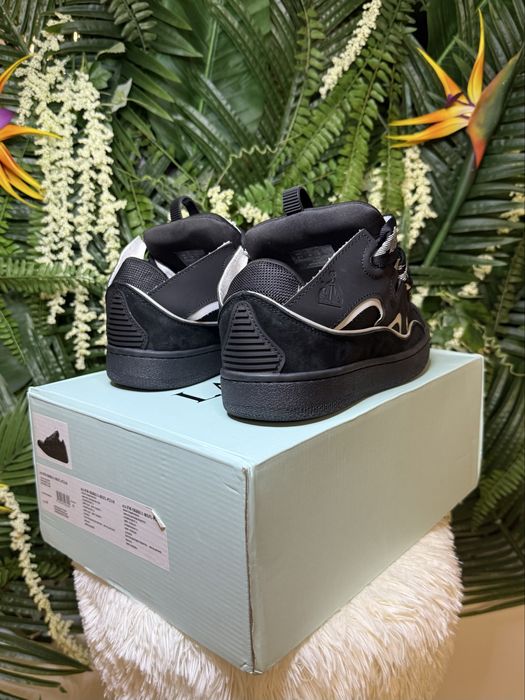 Lanvin Curb Suede Black White