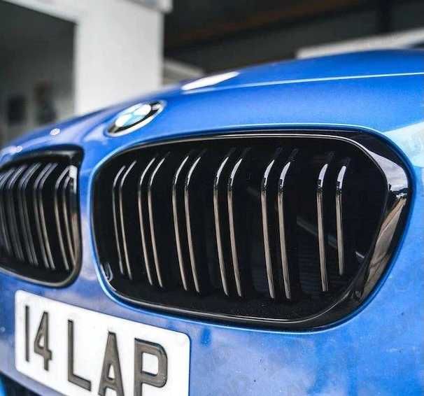 Set 2 grile duble, negru lucios, M Design pentru BMW F20 Facelift