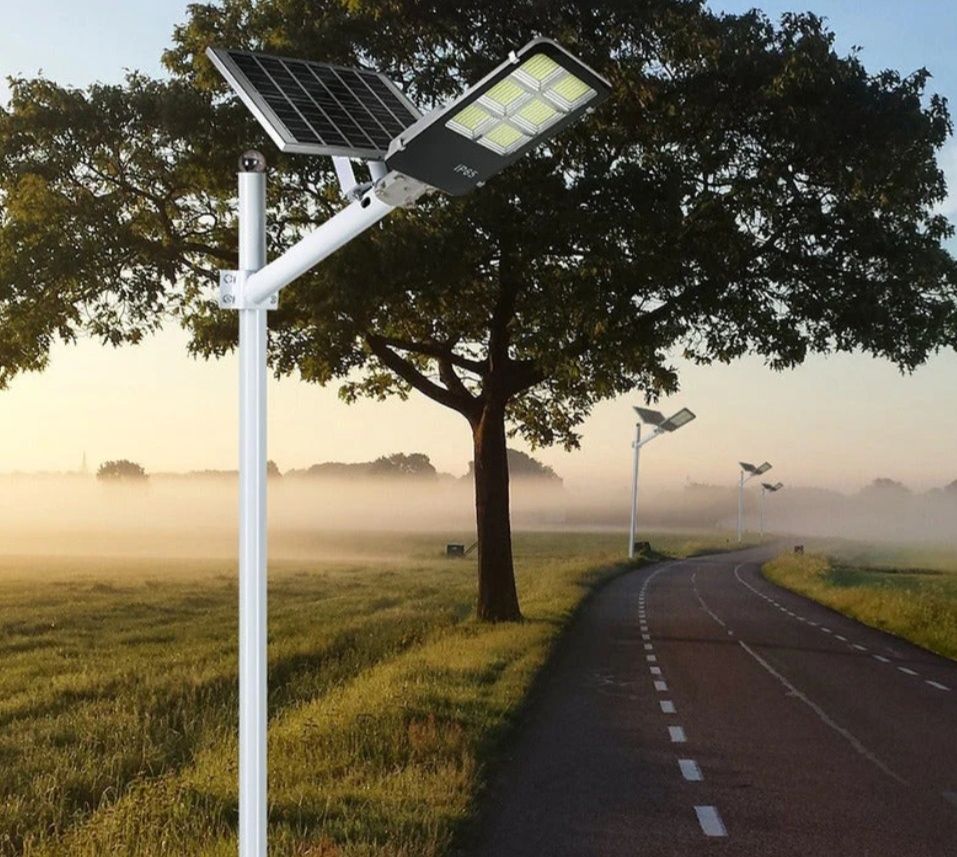 Lampa solara stradala JORTAN 200w 300w cu suport metalic/stalp senzor