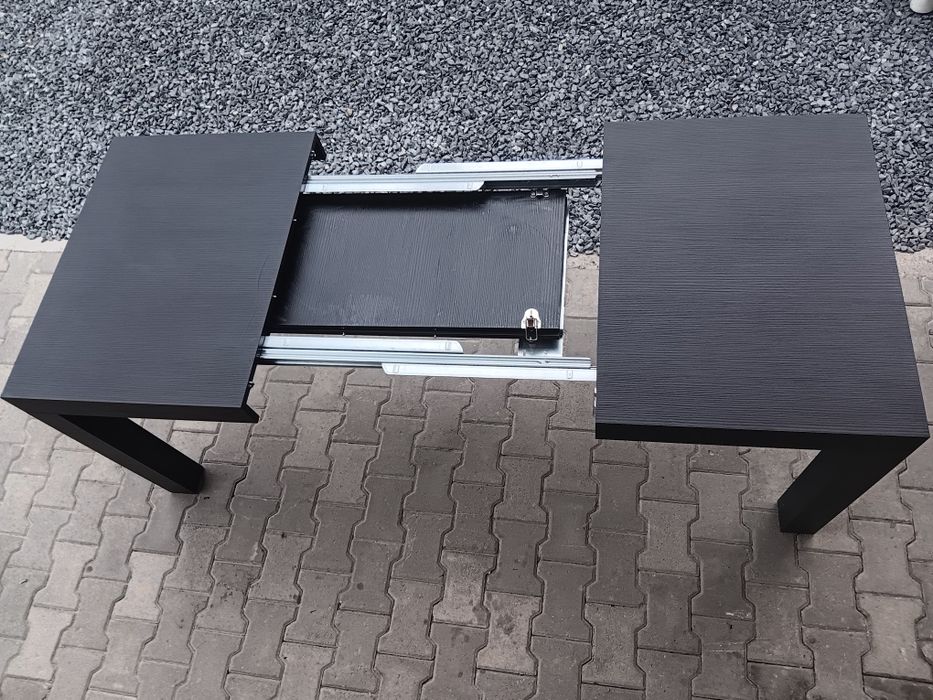 Vînd masă nouă First 120(200)×80cm.Negru Frasin