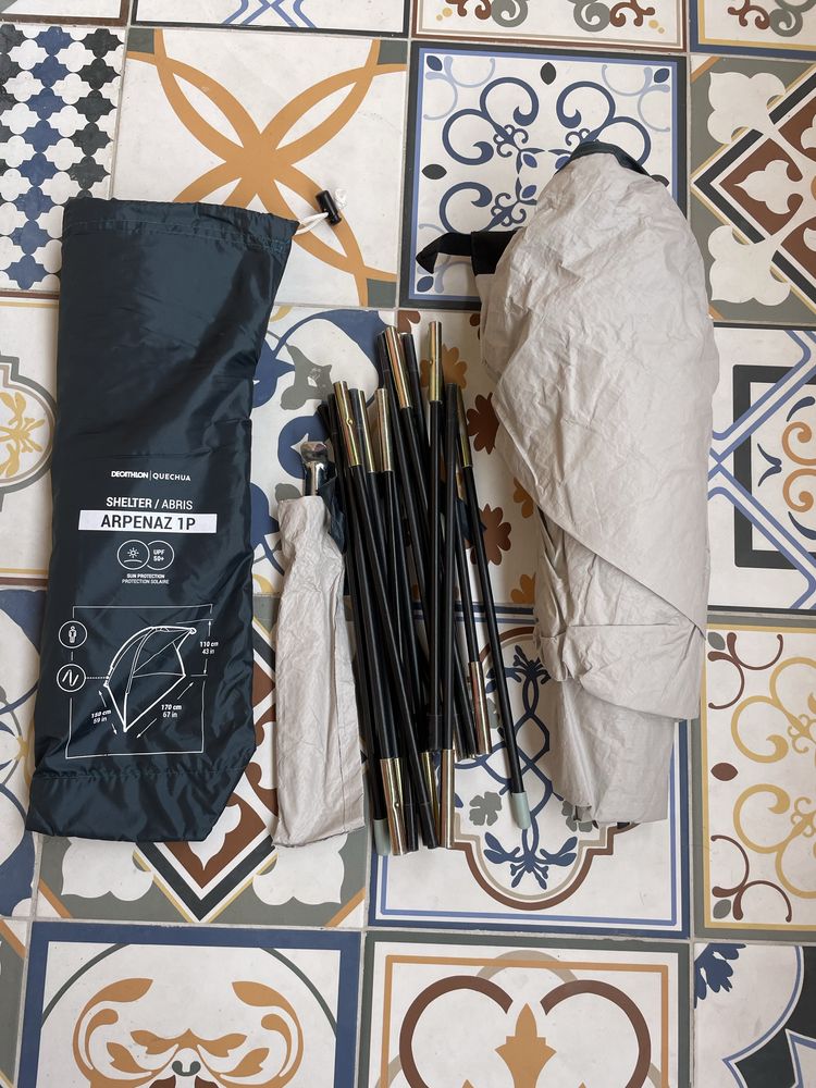 QUECHUA Заслон с рейки за къмпинг ARPENAZ, 1-МЕСТЕН, СИН decathlon
